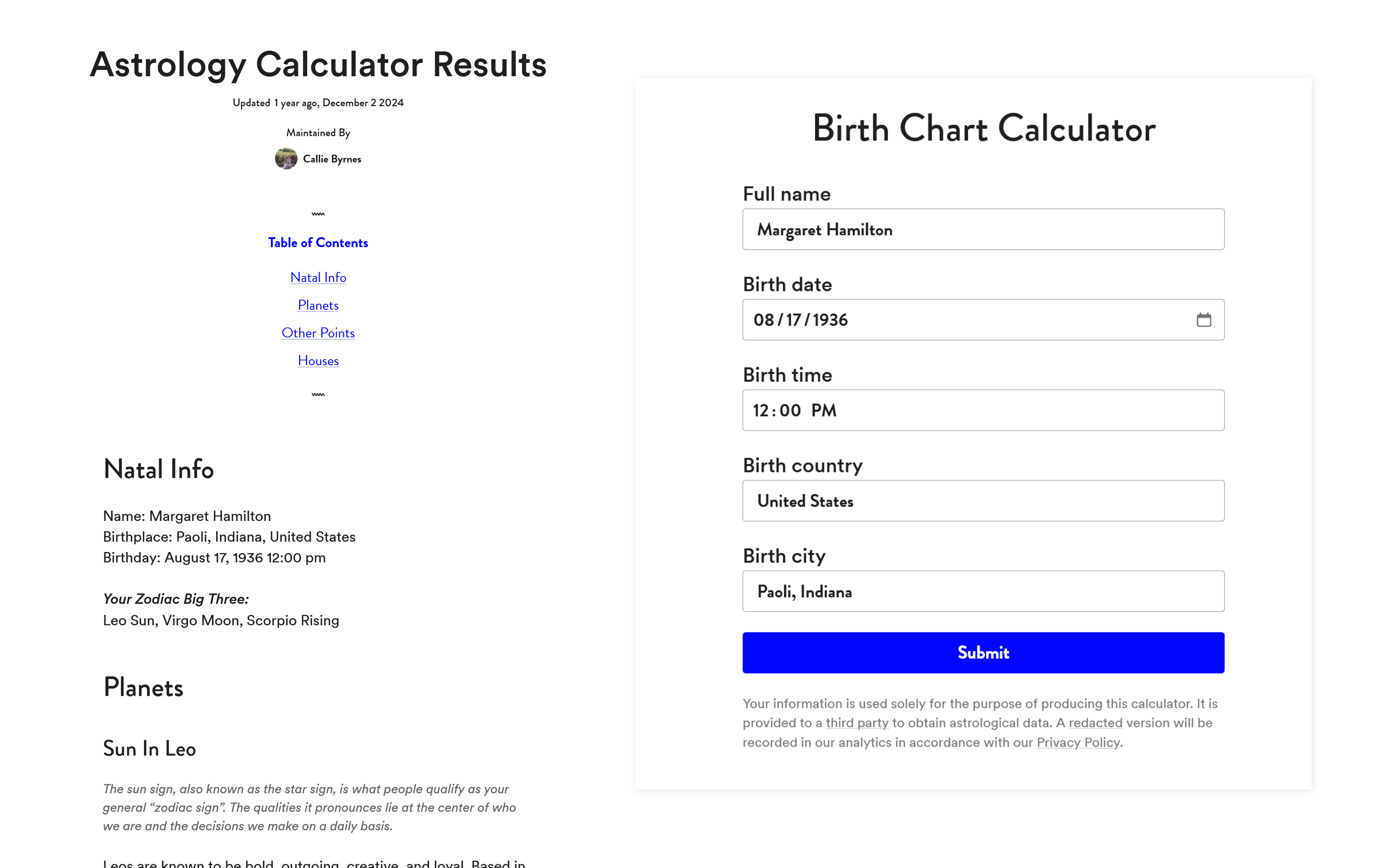Screenshot of the Collective World homepage